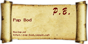 Pap Bod névjegykártya